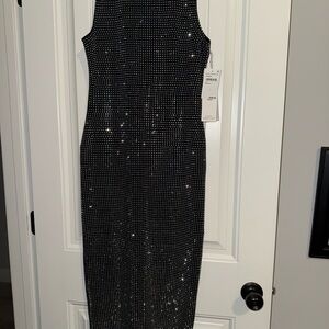 Good American Black Sparkle Maxi Dress